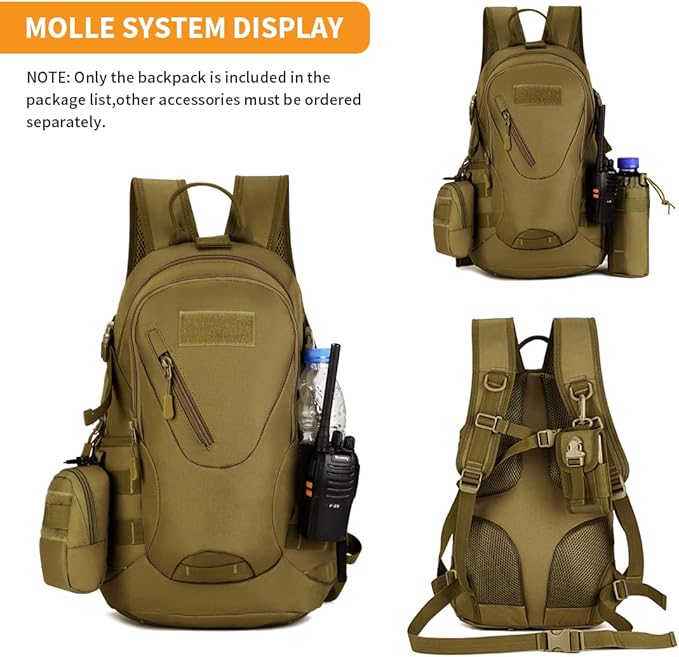 HUNTVP Military MOLLE Backpack Rucksack Gear Tactical Assbault Packbag 20L for Hunting Camping Trekking Travel | Rucksack, Gear, Assbault, Packbag, Hunting, Camping