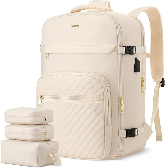 MOMUVO Travel Backpack Sets for Women,Carry On Backpack Flight Approved,Large Laptop Backpack Luggage Backpack with USB Charging Port, 17.3 Inch