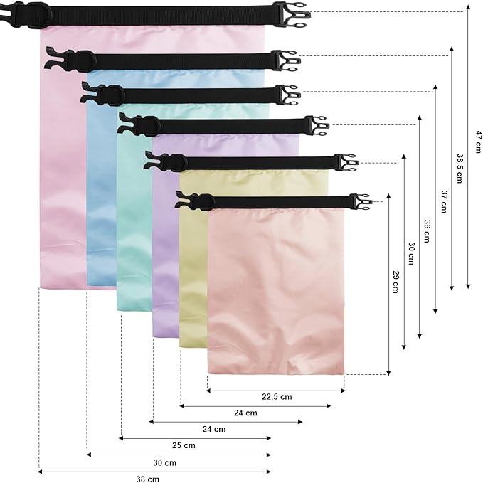 Shappy Waterproof Dry Bag Set 6 Sizes Lightweight Sacks and Long Adjustable Shoulder Strap Outdoor Water Proof Keep Gear Dry Bag Stuff Sacks for Backpacking, Boating, Hiking, Camping