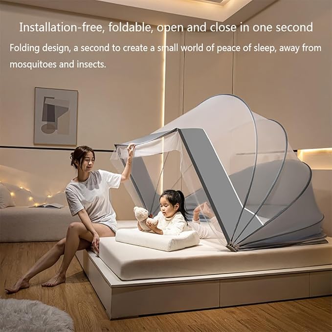 Foldable Mosquito Net, Summer Portable Household Blackout Bed Canopy, Installation-Free Pop-Up Bed Net Tent, Suitable for Indoor Or Outdoor(A,39.4x76.8x49.2in)