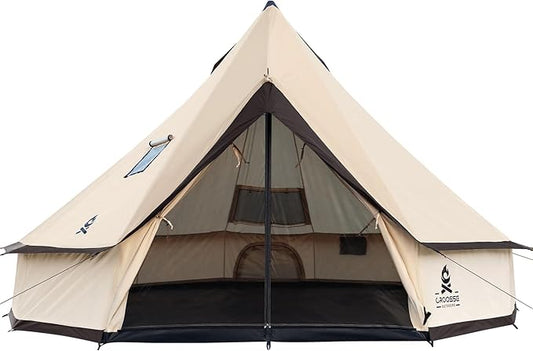 Oxford Bell Yurt Tent with Stove Jack, Easy-to-Maintain Yurts for All Year Living, 4 Season Yurt Tents for Camping, Family Glamping Tent for 2-6 People