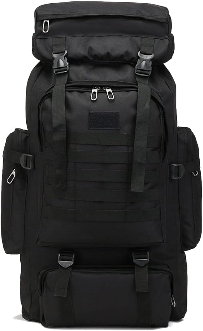 70L Hiking Backpack for Men, Waterproof Lightweight Camping Backpack, Military Rucksack with Molle, 3-Day Assault Pack for Travel, Climbing, Outdoor Sports(Black)