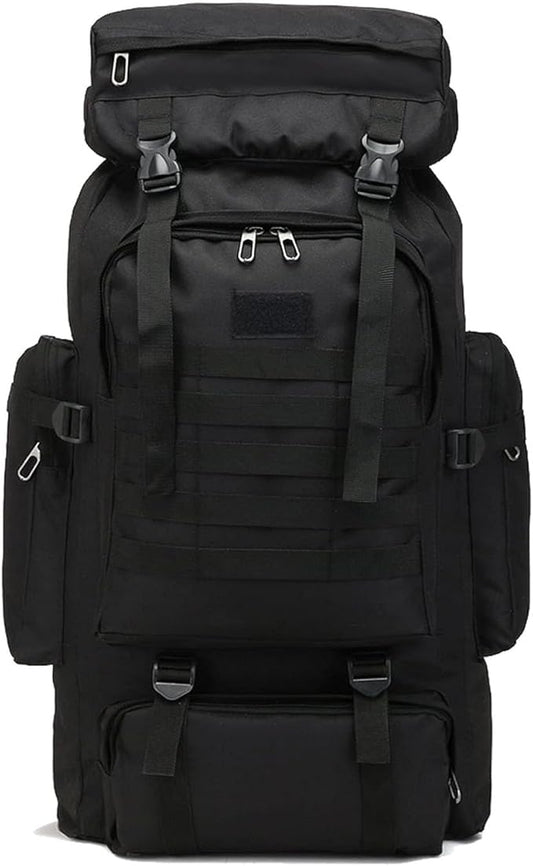 70L Hiking Backpack for Men, Waterproof Lightweight Camping Backpack, Military Rucksack with Molle, 3-Day Assault Pack for Travel, Climbing, Outdoor Sports(Black)