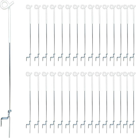 ARIFARO Step in Fence Post 41 Inch Electric Pig Tail Step-in Fence Post,Metal Fencing Poles for Control of Most Animals Pack of 30, White
