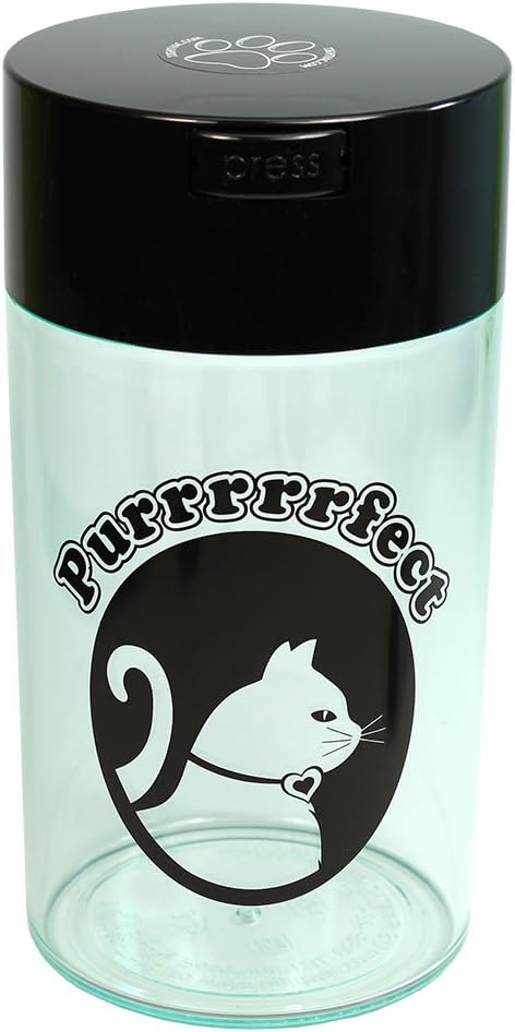Pawvac 12 Ounce Vacuum Sealed Pet Food Storage Container, Clear Cat