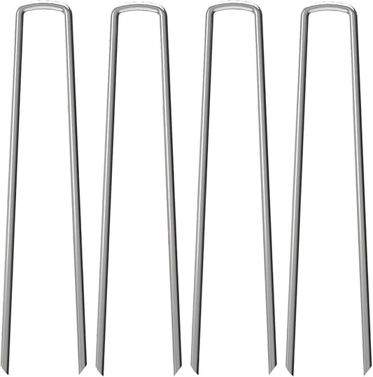 200 Pack 12" Garden Stakes Pins,Heavy Duty Garden Landscape Staples Stakes Pins Galvanized Landscape Fabric Staples Sod Ground Staple for Anchoring Weed Barrier Fabric