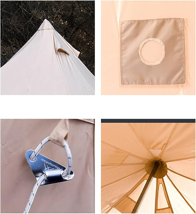GeRRiT 4 Season Cotton Canvas Yurt Tent with Stove Jacks, 4M / 13ft Waterproof Canvas Bell Tent, Big Space Camping Yurt Style Tent for Family Camping Picnic