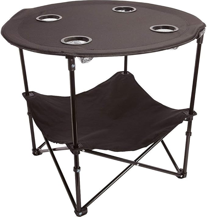 Camping Table Portable Camping Side Table for Outdoor Picnic, Beach, Games, Camp, & Patio Tables Folding with Carry Case for Travel & Storage, Black, One Size (ts cam)
