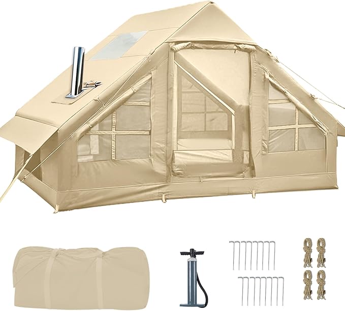 Inflatable Tents for Camping,Easy Blow Up Tent with Hand Pump,4 Seasons Waterproof Air Inflatable Camping Tent House for Family Weekend Camping