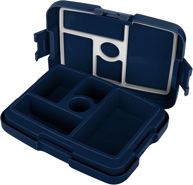 FOCO NFL Unisex-Adult Officially Licensed 2-Tone Big Logo Team Color Football Leak Proof 5 Compartment Bento Lunch Box - Dallas Cowboys