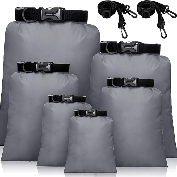 Shappy Waterproof Dry Bag Set 6 Sizes Lightweight Sacks and Long Adjustable Shoulder Strap Outdoor Water Proof Keep Gear Dry Bag Stuff Sacks for Backpacking, Boating, Hiking, Camping