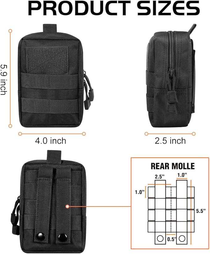 Gogoku 4-Pack Molle Pouch Tactical Molle Pouches Compact Utility EDC Waist Bag Pack