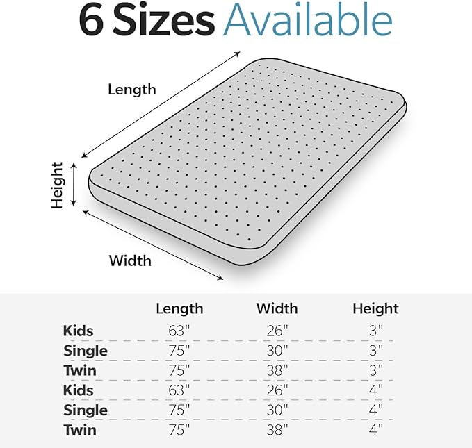 Foldable Memory Foam Camping Mattress with Travel Bag/Portable Roll Up Sleeping Pad Mat with Water-Resistant Zipper Cover for Outdoor Activities, Tent, RVs, Car, Guest Rooms and Dorms