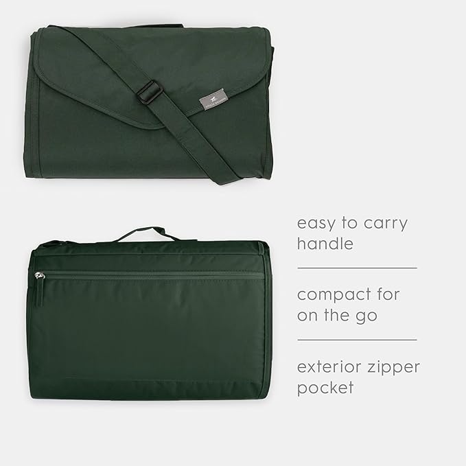 Little Unicorn 5'x10' XL Outdoor Family Picnic & Beach Blanket | Durable & Water-Resistant Fabric | Compact Fold & Easily Wipes Clean | Zipper Pocket (Primrose Patch)