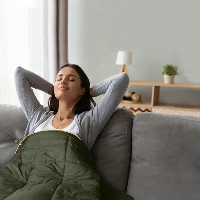 Mini Camping Blanket,Lightweight Puffy Blanket Packable Down Alternative Throw Blanket Waterproof Windproof for Outdoors, Travel, Beach, Airplane, Hiking