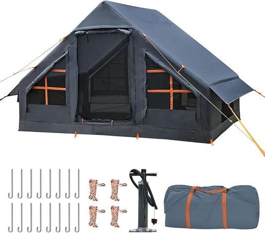 Inflatable Tents for Camping,Easy Blow Up Tent with Hand Pump,4 Seasons Waterproof Air Inflatable Camping Tent House for Family Weekend Camping