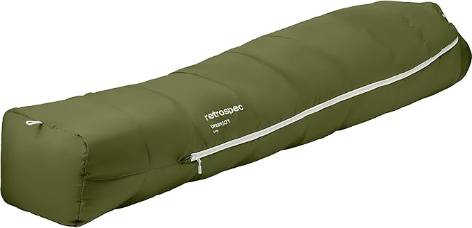 Retrospec Dream Mummy Sleeping Bag - 30°F Camping & Travel Essential Gear with Water - Resistant Shell & Synthetic Fill - Zippered Pocket & Stuff Sack