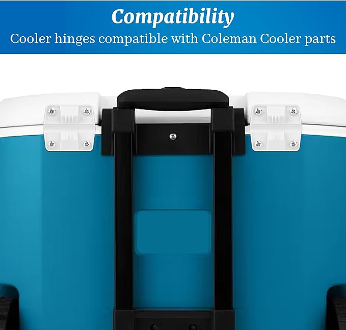 Cooler Plastic Hinges, Cooler Hinges with Screws for Coleman Cooler, Cooler Hinges Replacement Kit, 4 Pack