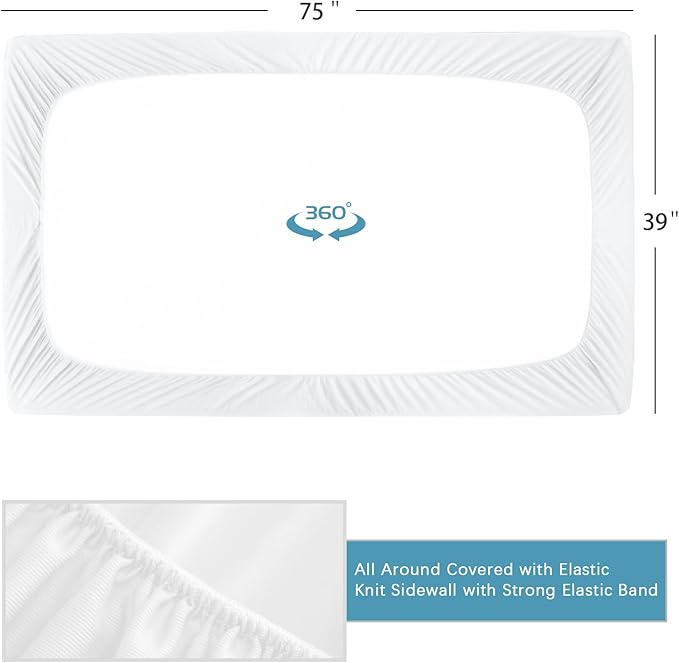 Biloban Twin Fitted Sheet 4 Pack, Twin Bedding Fitted Sheets Only with Deep Pocket up to 14", Bottom Sheet, Shrinkage & Stain Resistant Fitted Bed Sheets, Wrinkle Free & Easy Care, White
