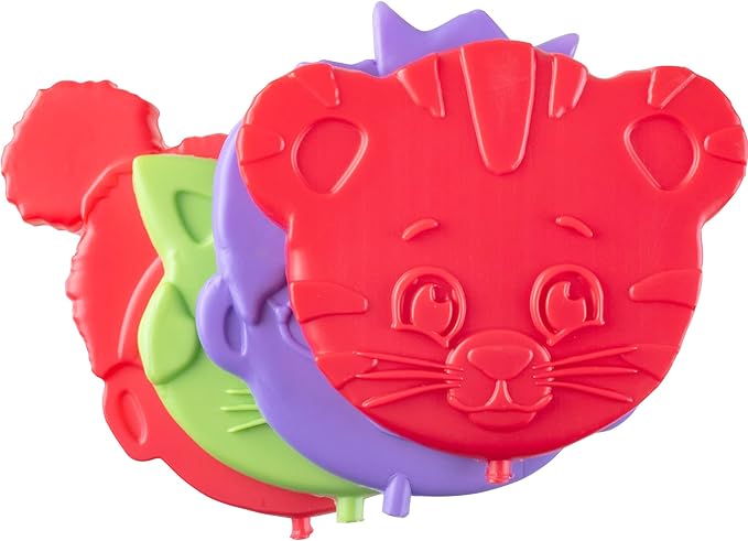 Daniel Tiger Reusable Hard Ice 4 Multi Pack- Slim Lightweight Design, Cool Thin Freezer Packs Keeps Food Cold for Longer- Easily Fits Inside Kids School Lunch Box Bento or Insulated Bag