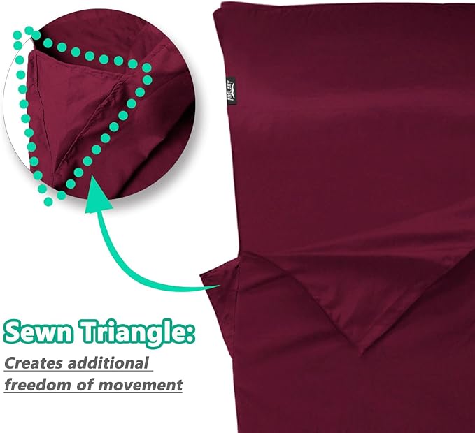 Frelaxy Sleeping Bag Liner, XL Travel Sheet & Camping Sheet for Backpacking, Hotel, Hostels & Traveling, Comfy & Easy Care, Full-Length Zipper/No Zipper, 4 Seasons Warm Cold Weather