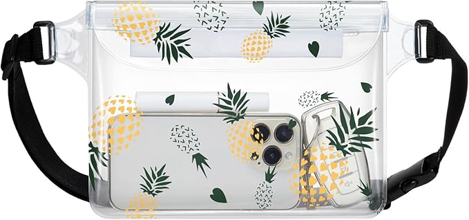 F-color Waterproof Fanny Pack - Cruise Essentials 2026 - Waterproof Pouch with Adjustable Waist Strap, Triple Zipper Roll-Top Dry Bag for Phone, Keep Passport Valuables Dry for Beach Kayaking Boating