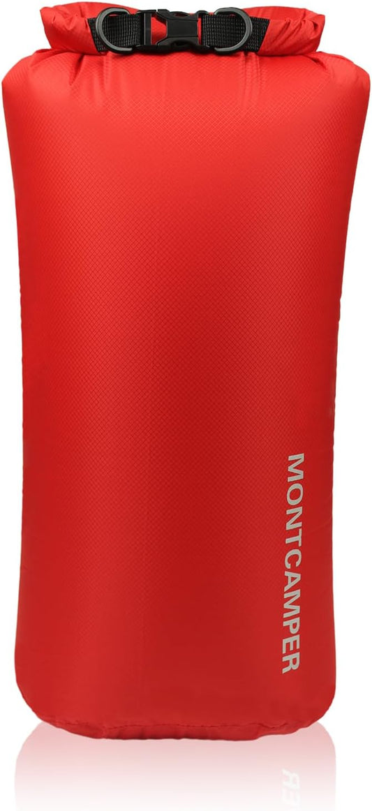 Waterproof Dry Bag 20L – 30D Nylon Roll Top Dry Sack with DWR & PU Coating, Lightweight Water-Resistant Storage for Kayaking, Camping, Hiking, Fishing & Beach (Red)