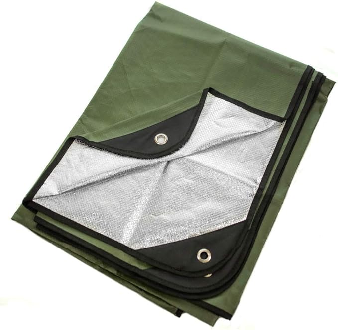 Arcturus Insulated Tarp, Reusable Heavy Duty Thermal Survival Blanket – 60x82in, Reflects 90% Body Heat, Waterproof, Windproof, 3-Layer Design, Reinforced Grommets, Olive Green