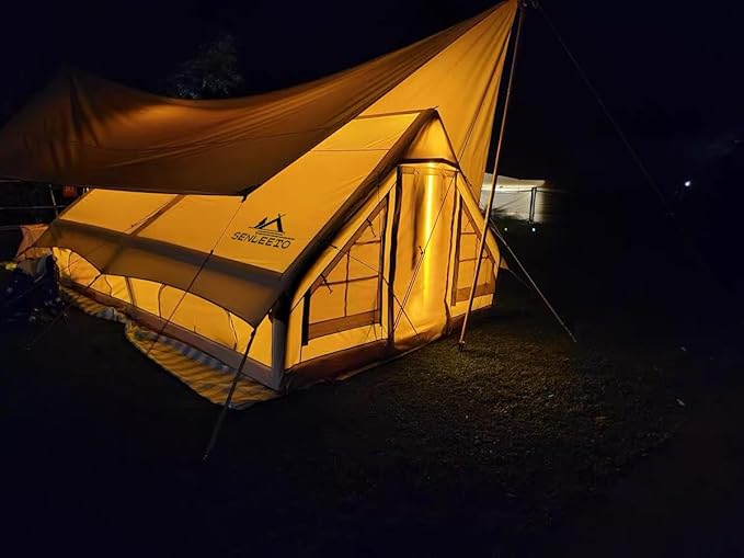 Inflatable Tents for Camping, Large Inflatable Camping Tent with Hand Pump, Easy Setup Tents for 4-6 People, Portable Glamping Tent