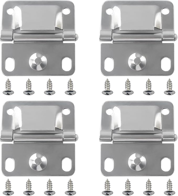 Cooler Stainless Steel Hinges with Screws Set - Compatible with Coleman ice Chest Coolers Replacement 5235 6262 6270 (4 Pack)