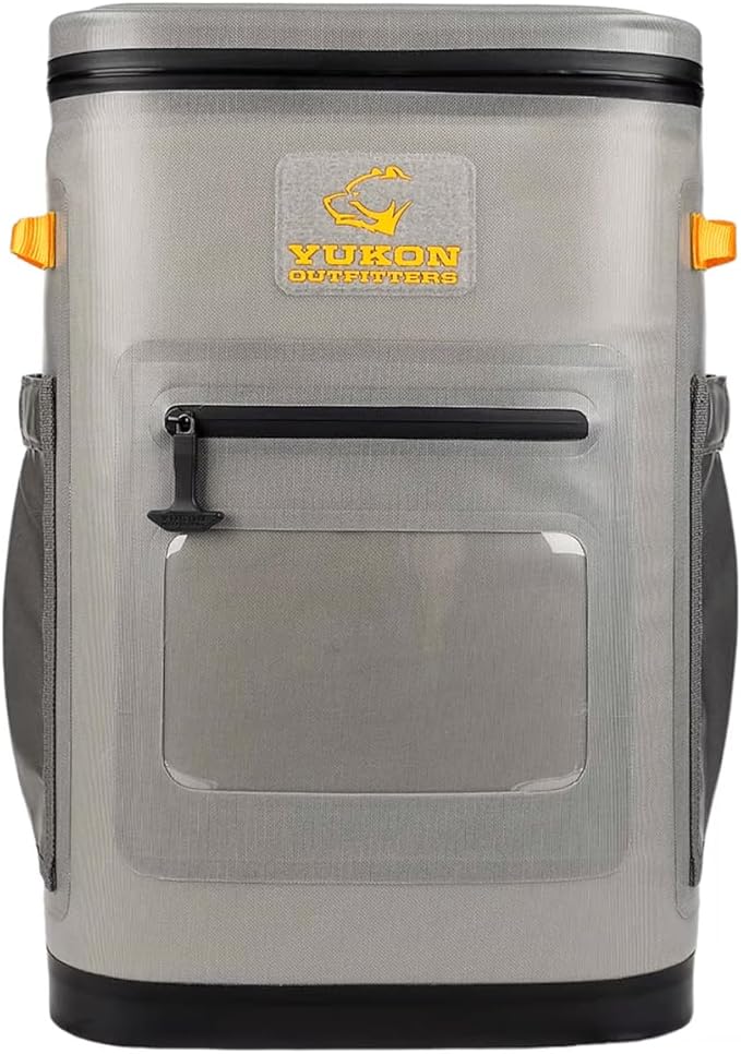 Yukon Outfitters Hatchie Backpack Cooler, 54-Liter Durable Insulated Cargo-Ready Outdoor Hiking Watersports Meals & Beverages Daypack Cooler w/Airtight Zippers, Padded Straps & Carry Handle