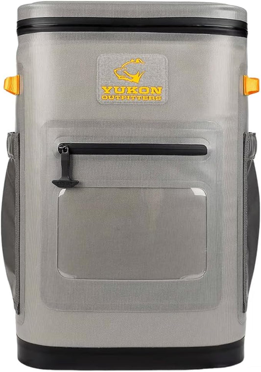 Yukon Outfitters Hatchie Backpack Cooler, 54-Liter Durable Insulated Cargo-Ready Outdoor Hiking Watersports Meals & Beverages Daypack Cooler w/Airtight Zippers, Padded Straps & Carry Handle