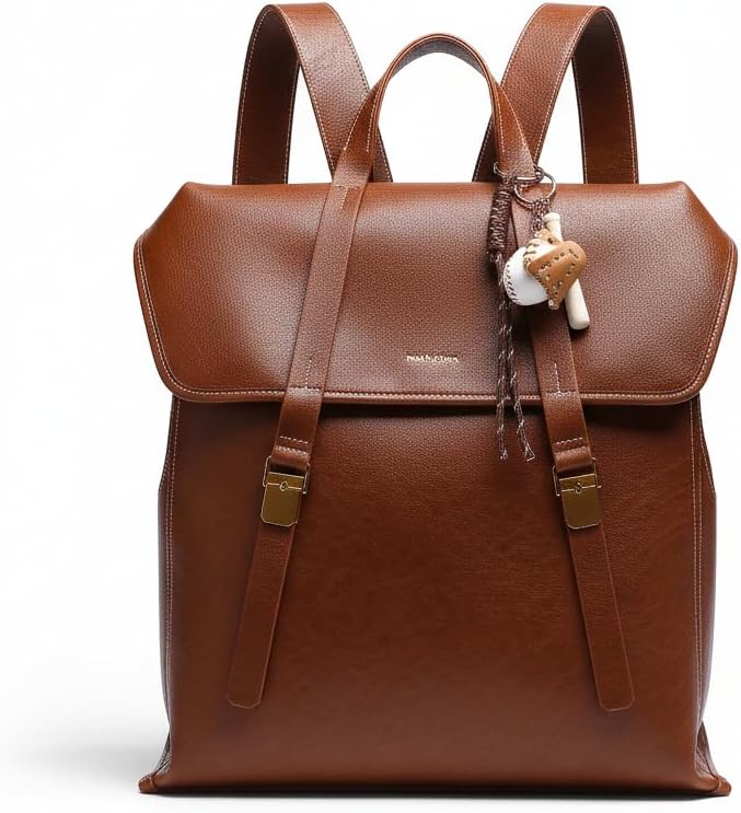 Large Backpack Purse for Women and Men Anti-theft PU Leather Fashion Designer Vintage Rucksack Travel Shoulder Bags Convertible Camping School Bussiness College 160N Brown