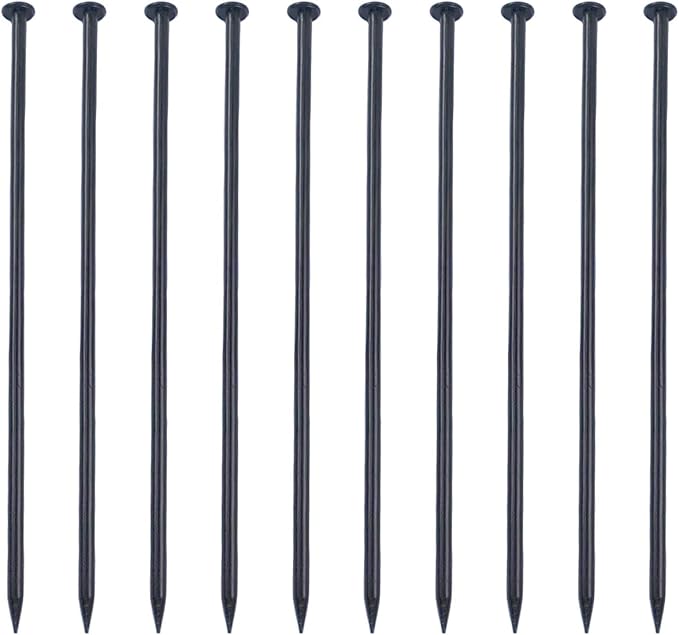Rebar Stakes ， 16 Inch ，1/2 Inch Diameter Galvanized Steel Ground Anchors Heavy Duty Anchoring Spikes for Speed Bump, Parking Curb and Tent (10 Pack)