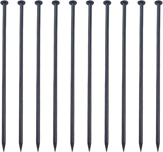Rebar Stakes ， 16 Inch ，1/2 Inch Diameter Galvanized Steel Ground Anchors Heavy Duty Anchoring Spikes for Speed Bump, Parking Curb and Tent (10 Pack)