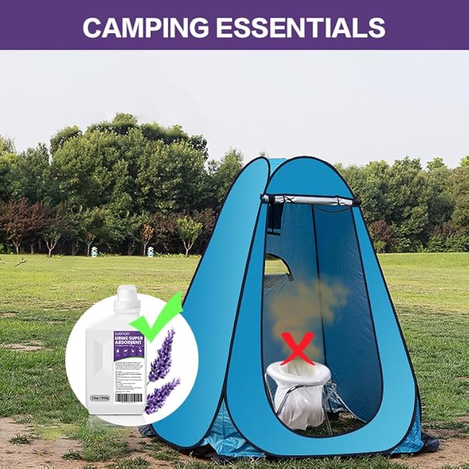 Wenge Urine Super Absorbent, Solidifier - 180 Use Pre Pee Powder for Toilet, Porta Potty Chemicals, Eco Absorbent Liquid Waste Gelling and Deodorizing Powder (Purple Lavender Scent)