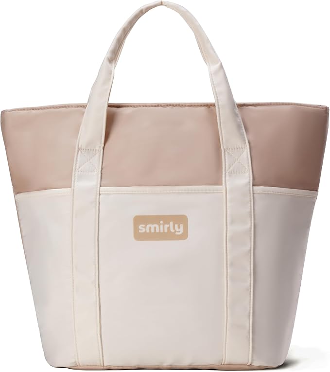 SMIRLY Large Insulated Cooler Bag, Thermal Insulated Grocery Bags, Collapsible Cooler Tote for Travel,Beach or Picnic