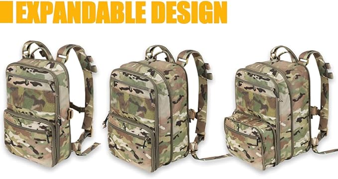 KRYDEX Tactical Expandable Backpack MOLLE Backpack for Travelling Hiking Hunting (Camo)