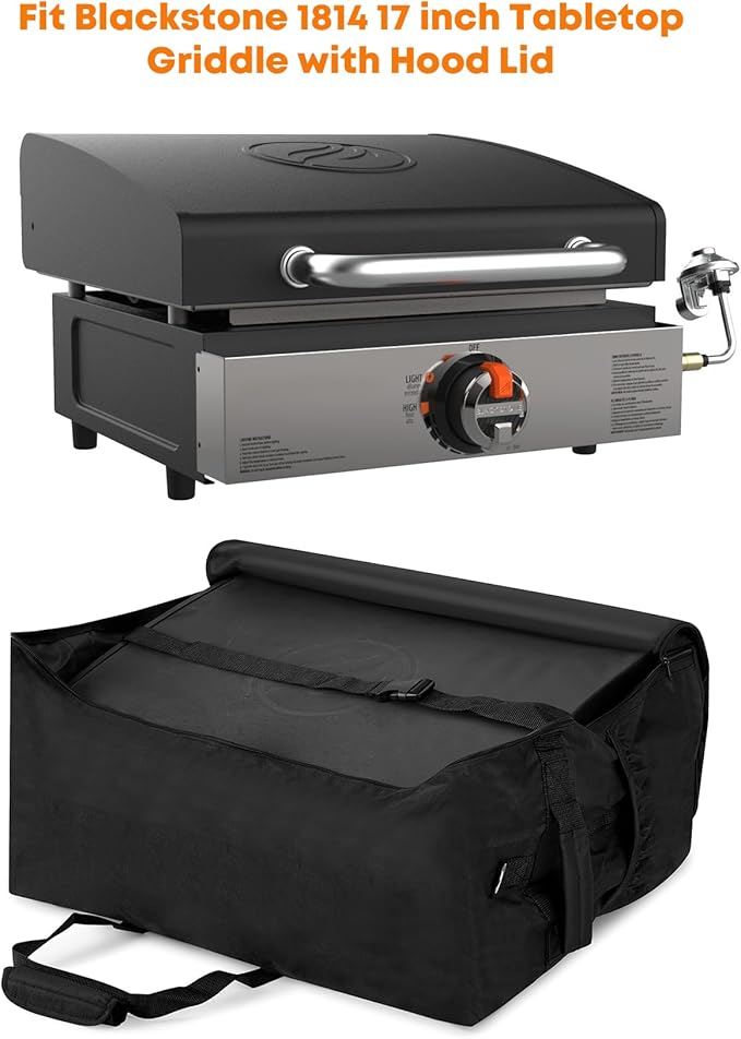 Stanbroil 17" Griddle Carry Bag for Blackstone 1817 Tabletop Griddle with Hood, 600D Polyester Water Resistant Outdoor Portable BBQ Grill Griddle Carry Bag