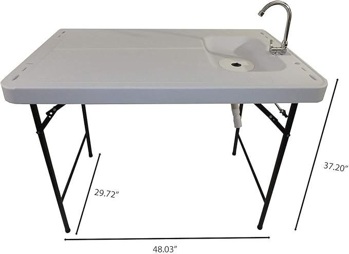 Old Cedar Outfitters Premium, Extra-Large Fish and Game Cleaning Table with Sink and Folding Legs
