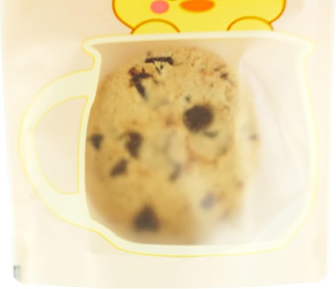 QQ Studio 100 Animal Designed Snack Bags, Plastic Bakery Bags, Cute Favor Bags for Snacks, Pastel Cookie Bags with Window, Zipper Seal Treat Storage Bags (5 Inch x 7 Inch, Peachy Duckling)