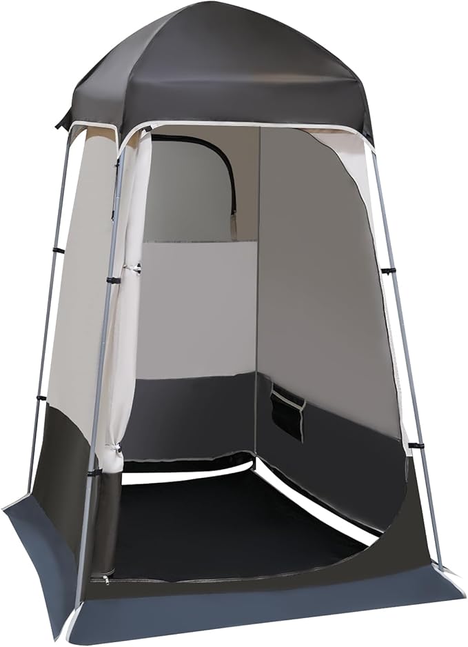 Shower Tent for Camping Outdoor Privacy Tent 63 * 63 * 94.5" Spacious Camping Changing Tent Dressing Room Portable Toilet Tent Camping Privacy Shelter Instant Outdoor Rain Shelter (Coffee Brown)
