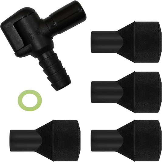 Bite Valve Replacement Mouthpiece Fit for Hydration Pack Bladder Water Backpack and Most Brands(4-Pack), with Shutoff Valve and Tube O-Ring