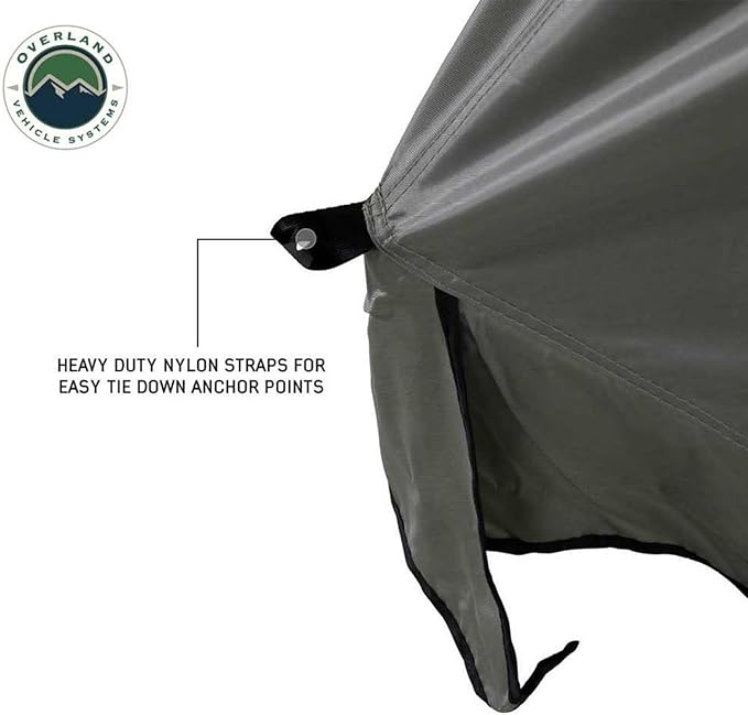 Overland Vehicle Systems 18019833 LD TMBK Roof Top Tent Annex Green Base with Black Floor & Travel Cover | Waterproof Material | Features 1000g PVC-Based Floor