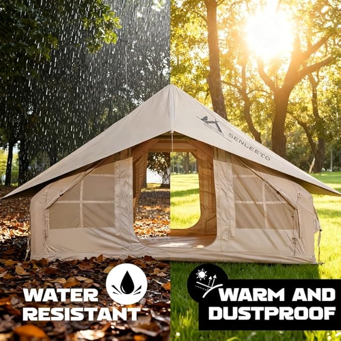 Inflatable Tents for Camping, Large Inflatable Camping Tent with Hand Pump, Easy Setup Tents for 4-6 People, Portable Glamping Tent
