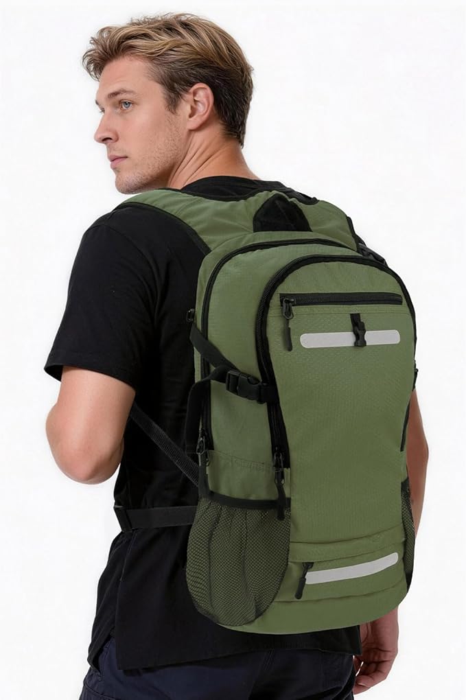 20L Hydration Backpack with 3L Water Bladder Water Backpack for Hiking Hydration Pack Insulated Daypack for Commuting Black