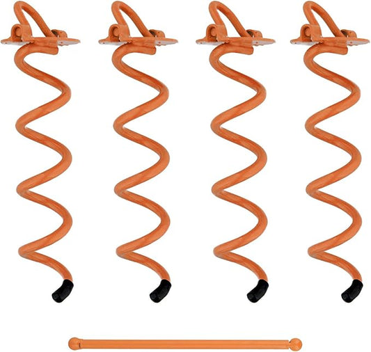 7Penn Spiral Ground Anchors - 10 Inch Tent Stakes Heavy Duty Ground Screw Anchor Twist Stakes, 4 Pack