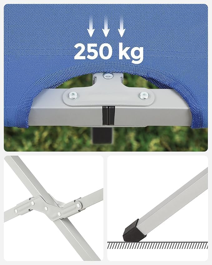 Camp Bed, Portable Folding Camping Cot for Adults,Indoor Outdoor Portable Sleeping Cot for Hiking, Camping with Carrying Bag (Blue)