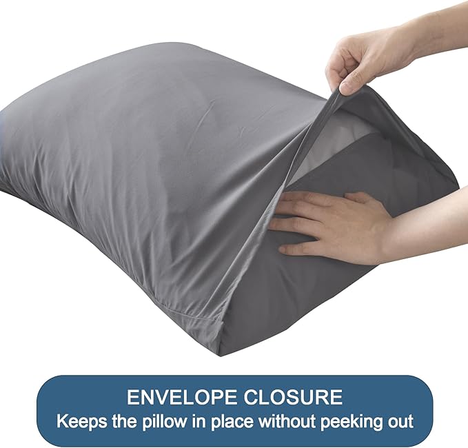 SPRINGSPIRIT RV Queen Sheets, Super Soft RV Short Queen Sheets for RV Camper, 4 Piece Bed Sheets Set Deep Pockets, Extra Soft and Breathable Bedding Sheets, Grey