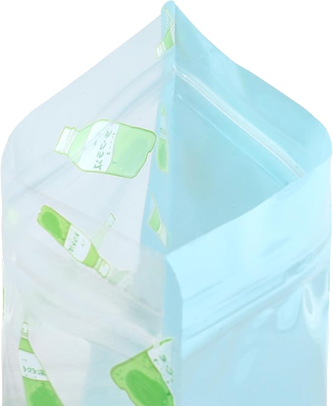 QQ Studio 100 PCS Clear Print Poly Plastic Color Empty Hangover Starter Kit with Resealable Zipper Seal Lock (Pear Drink, 5.12 inch x 5.12 inch)